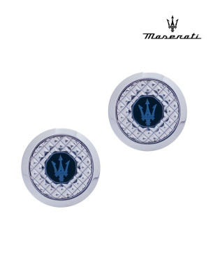 MASERATI J CUFFLINKS IP BLUE LOGO